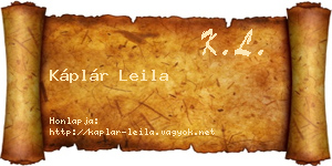 Káplár Leila névjegykártya